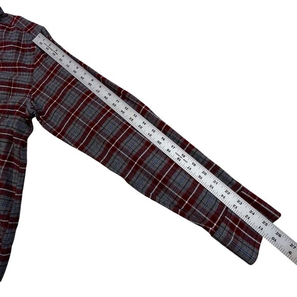 UNTUCKit Plaid Flannel Shirt Mens Size Small Gray Maroon Button Up Long Sleeve - Picture 11 of 11